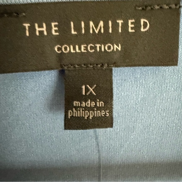 The Limited women’s 1X Blue Side Gather Rayon Knit Stretch Career Asymmetric - Picture 9 of 11